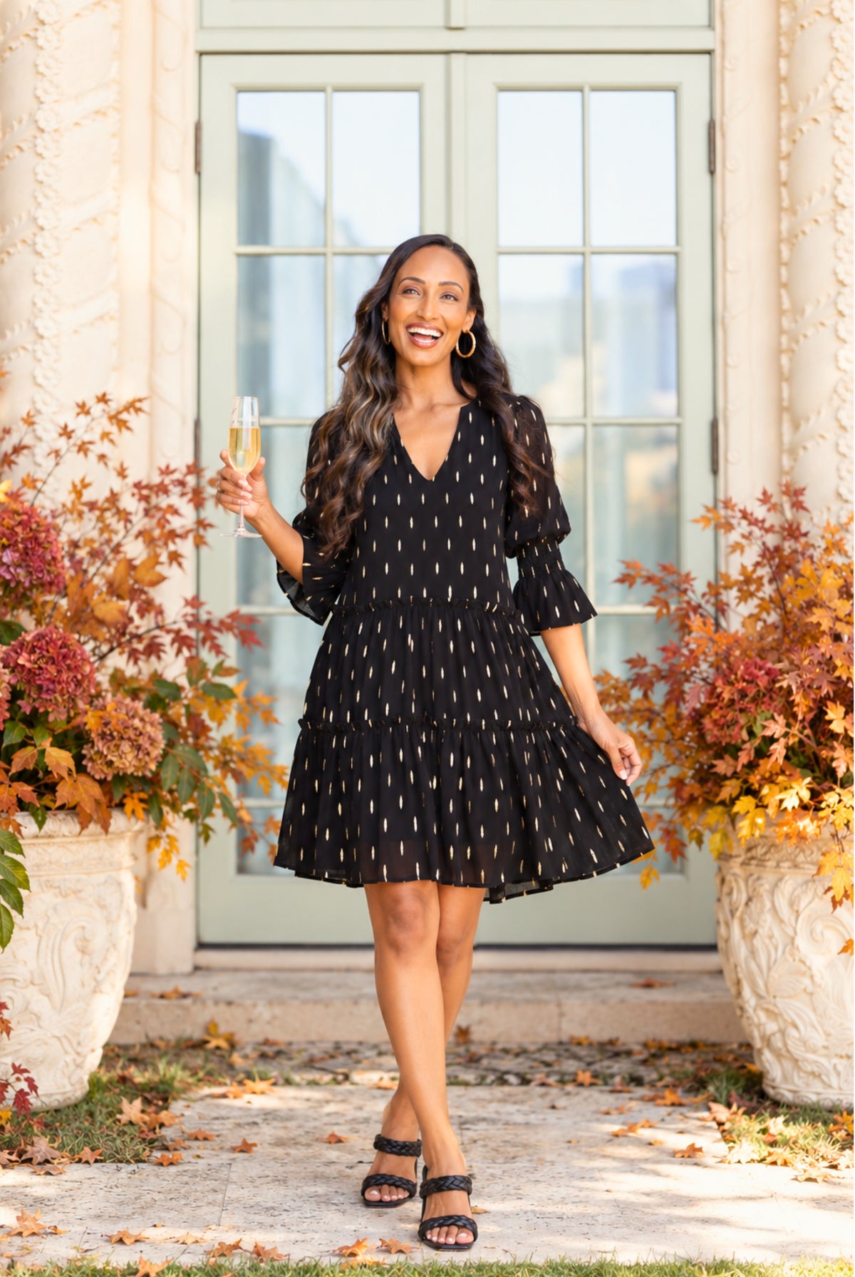 Kayla Dress in Black Metallic