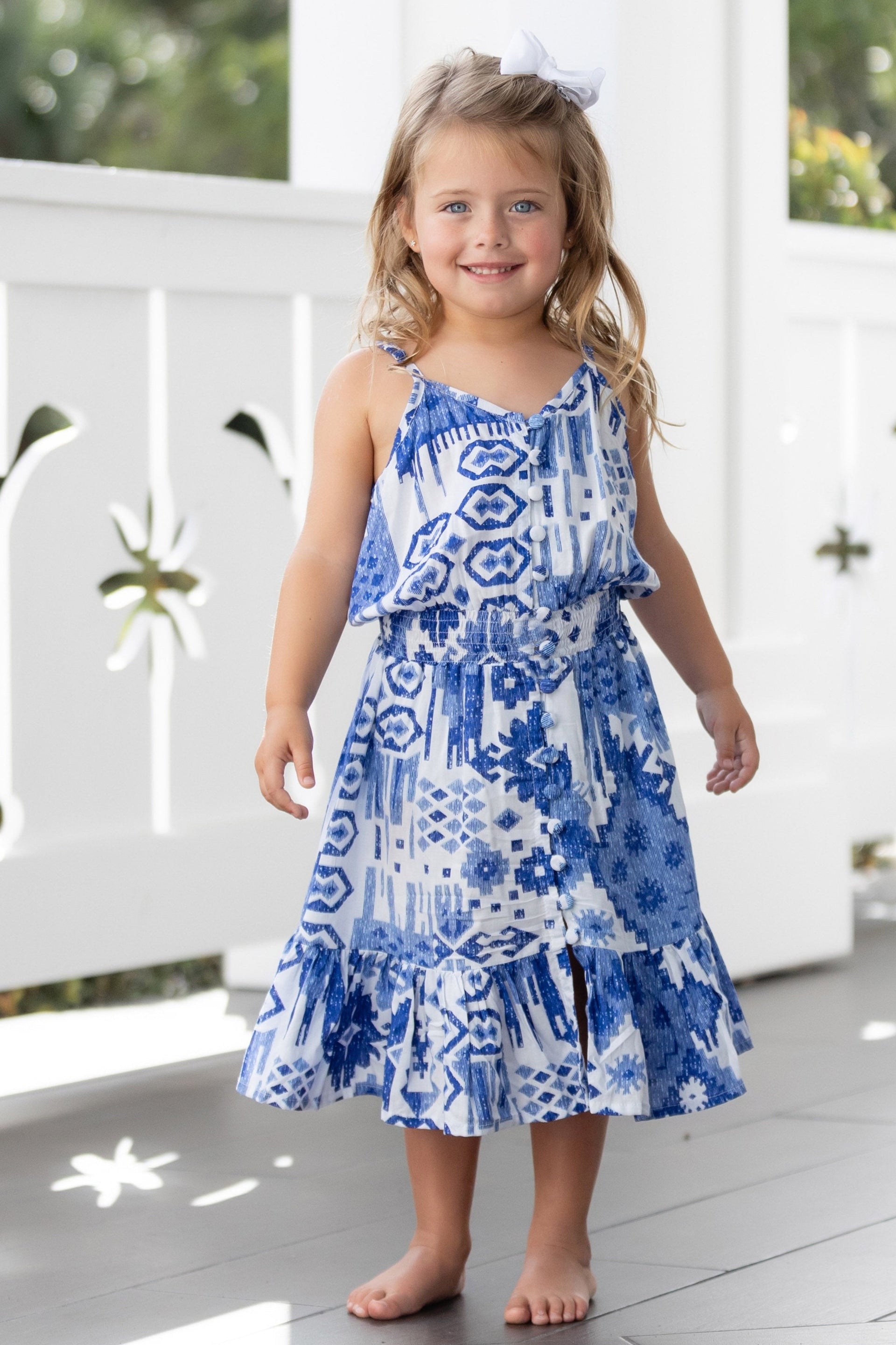 Girls Lala Dress / Indigo Ikat Girls 8y / Indigo Girls Lala Dress / Indigo Ikat Girls 8y / Indigo