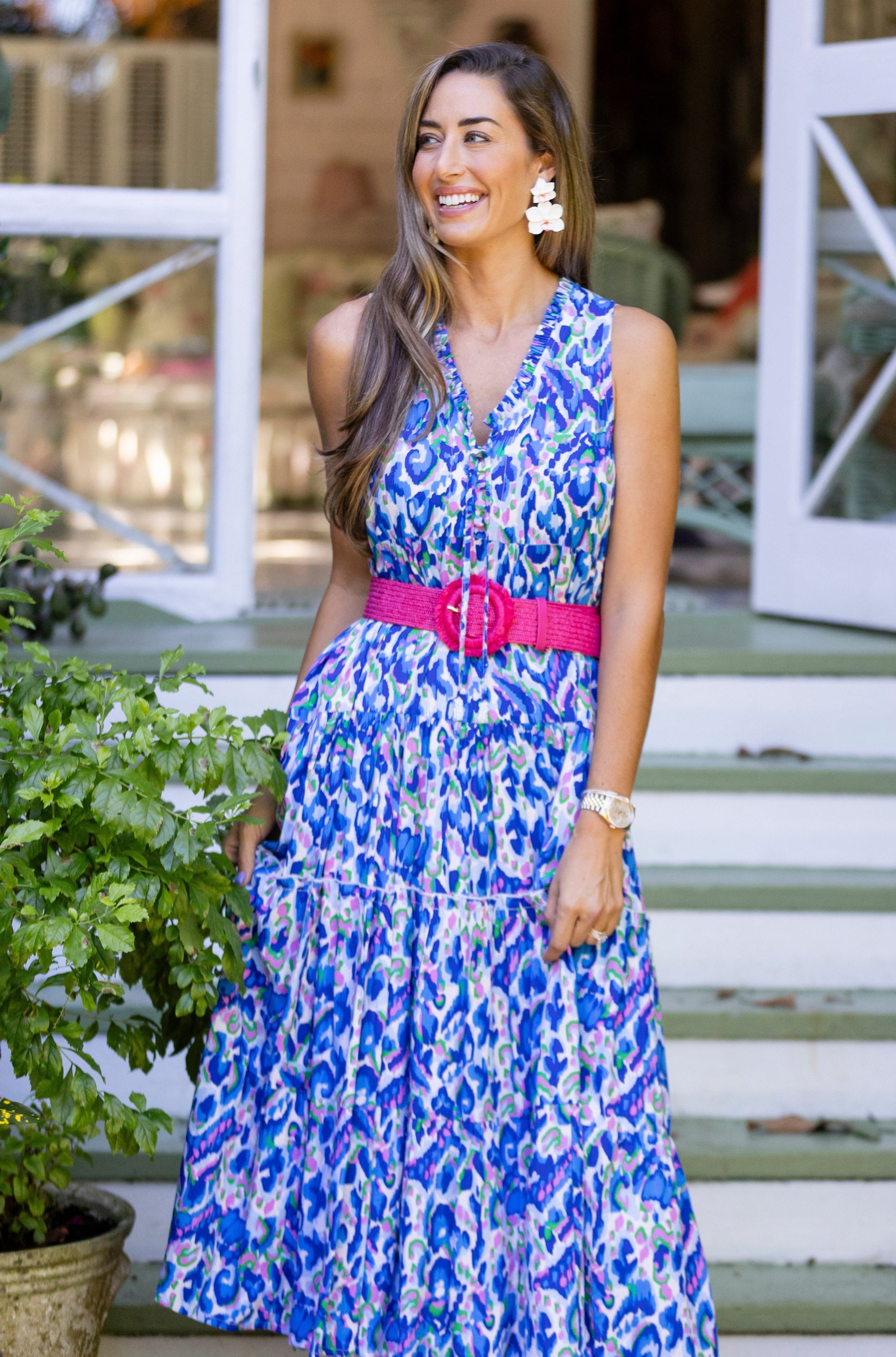 Kaia Dress Long / Pink-Cobalt Pink-Cobalt / XS Kaia Dress Long / Pink-Cobalt Pink-Cobalt / XS