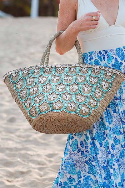 Medium Shell Tote / Turquoise – walker&wade