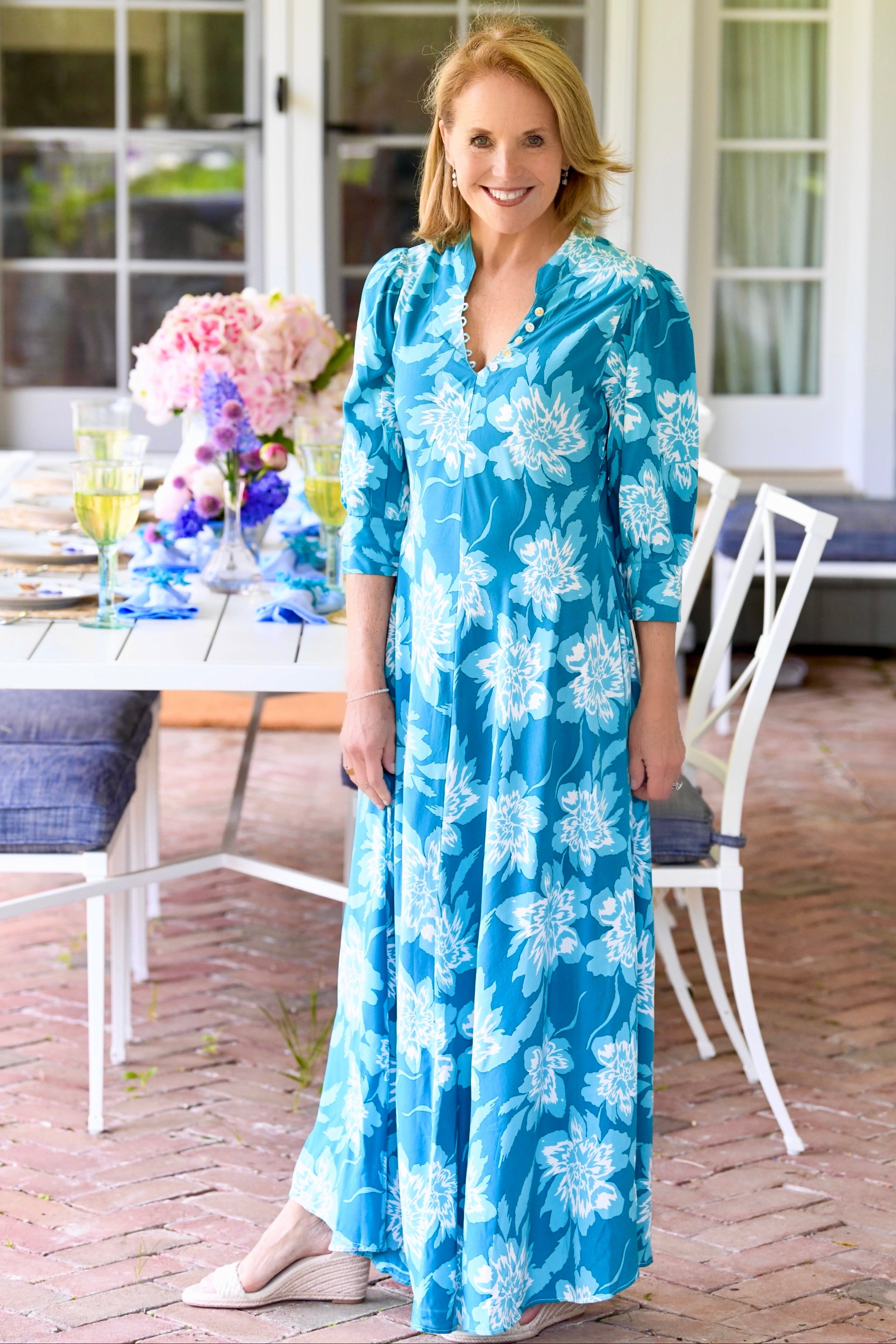Daphne Dress / Teal Azalea