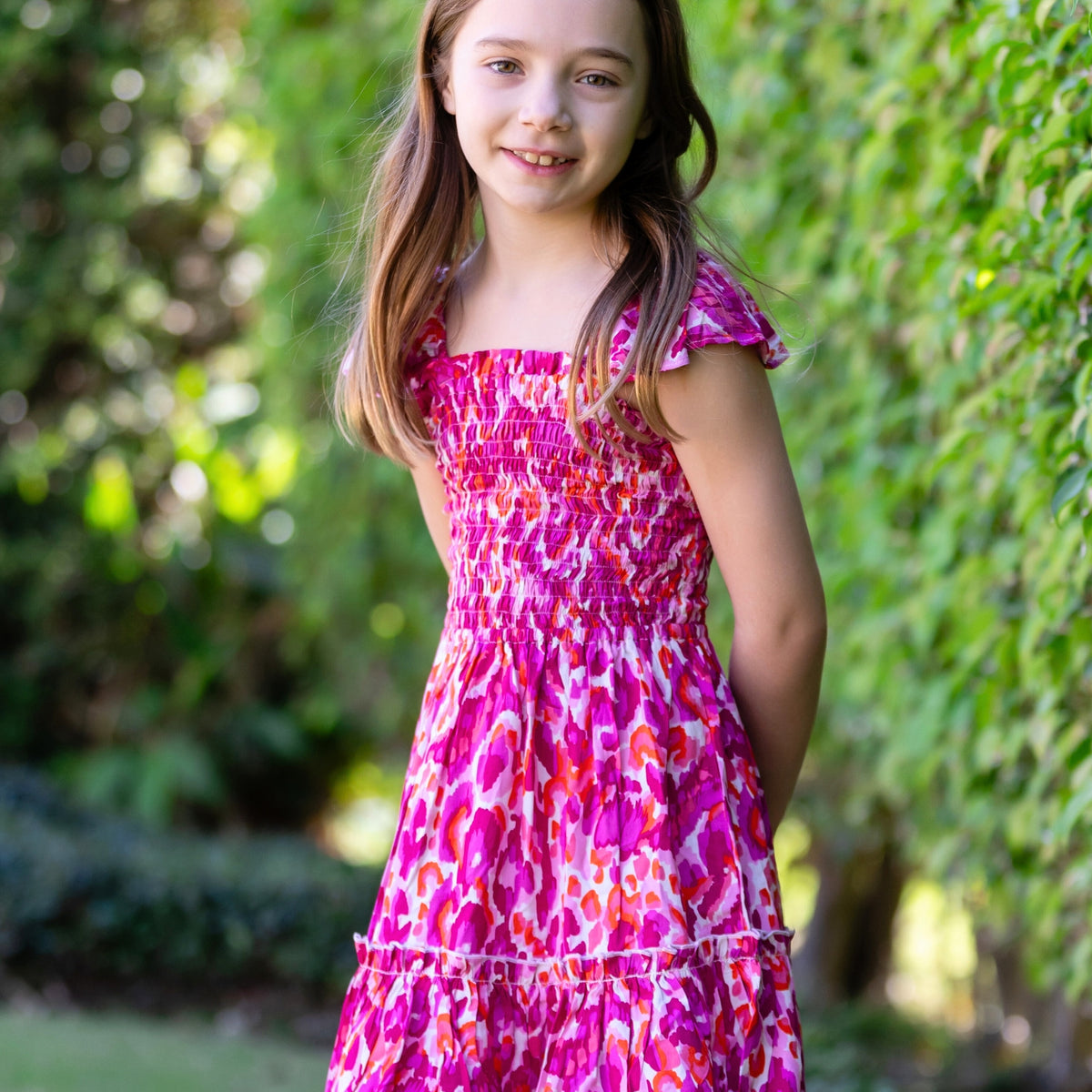 Girl's Matilda Dress / Magenta – walker&wade