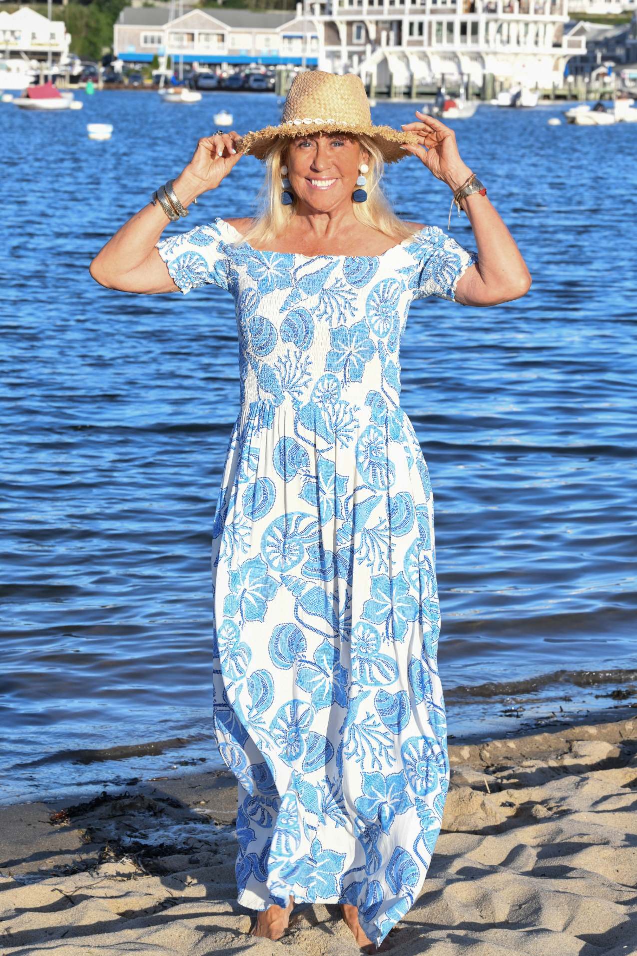Mystique Dress / Blue Hibiscus walker&wade Mystique Dress / Blue Hibiscus walker&wade