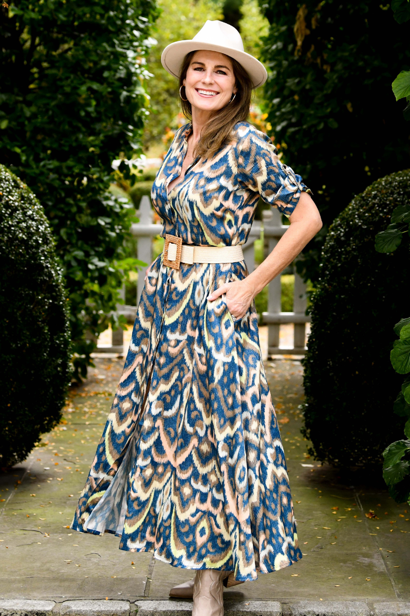 Princess Dress / Deep Ocean Ikat Deep Ocean Ikat / XXL Princess Dress / Deep Ocean Ikat Deep Ocean Ikat / XXL