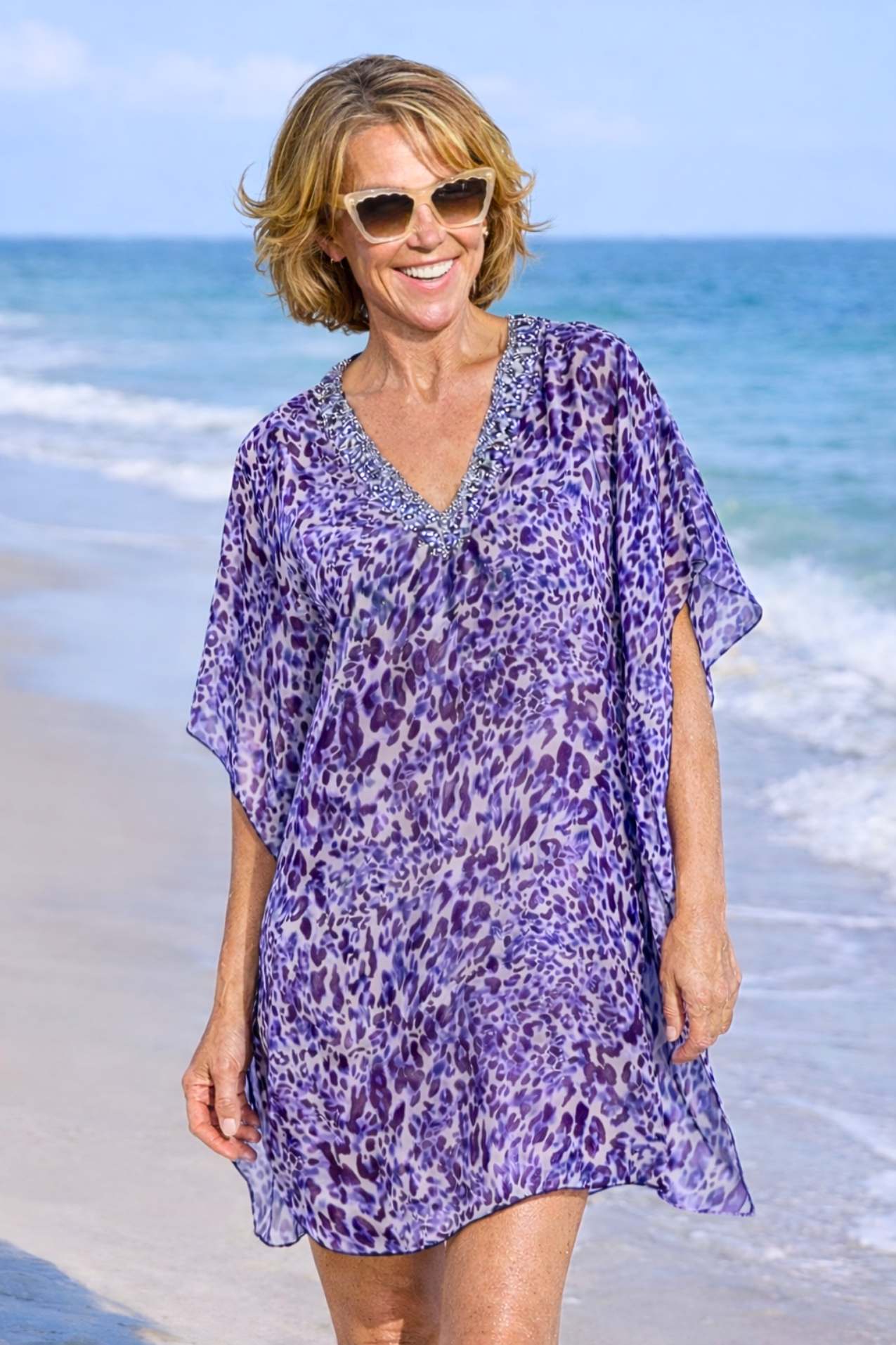 Goddess Kaftan / Indigo Leopard S / Indigo Leopard Goddess Kaftan / Indigo Leopard S / Indigo Leopard