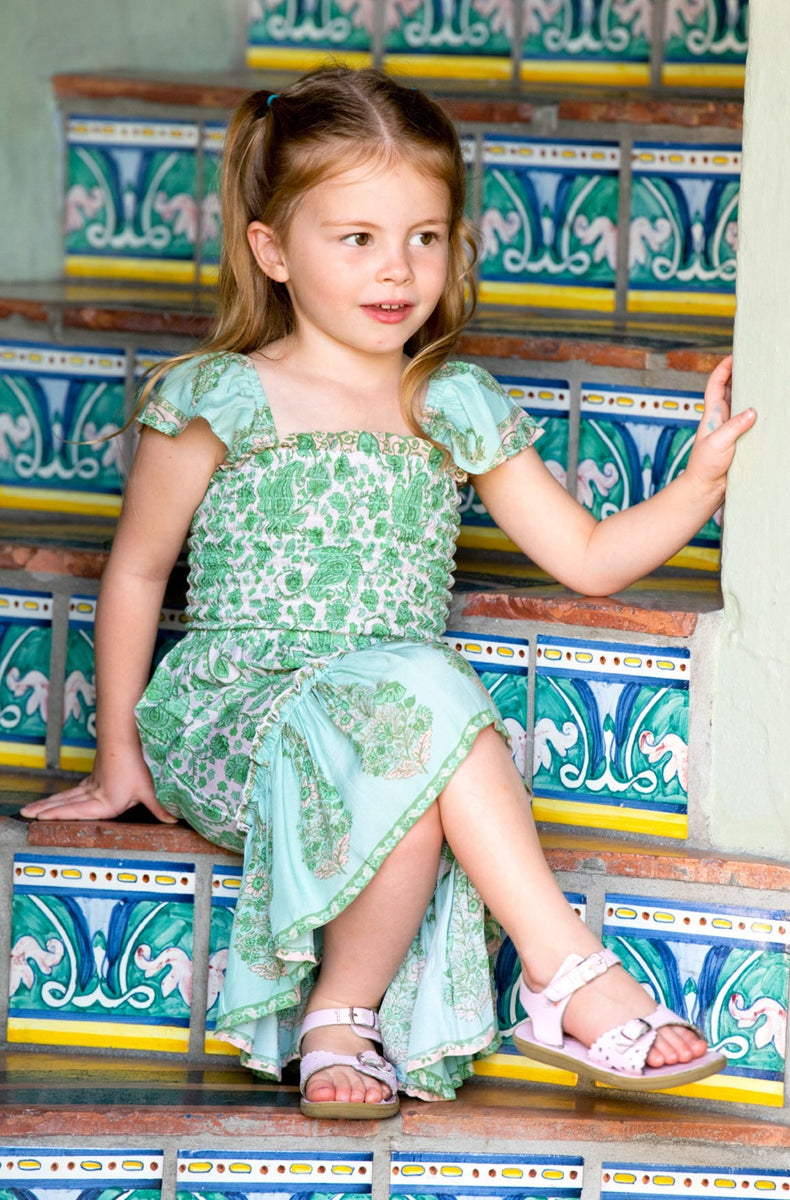 Girl's Matilda Dress / Spearmint – walker&wade