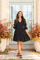 Kayla Dress in Black Metallic