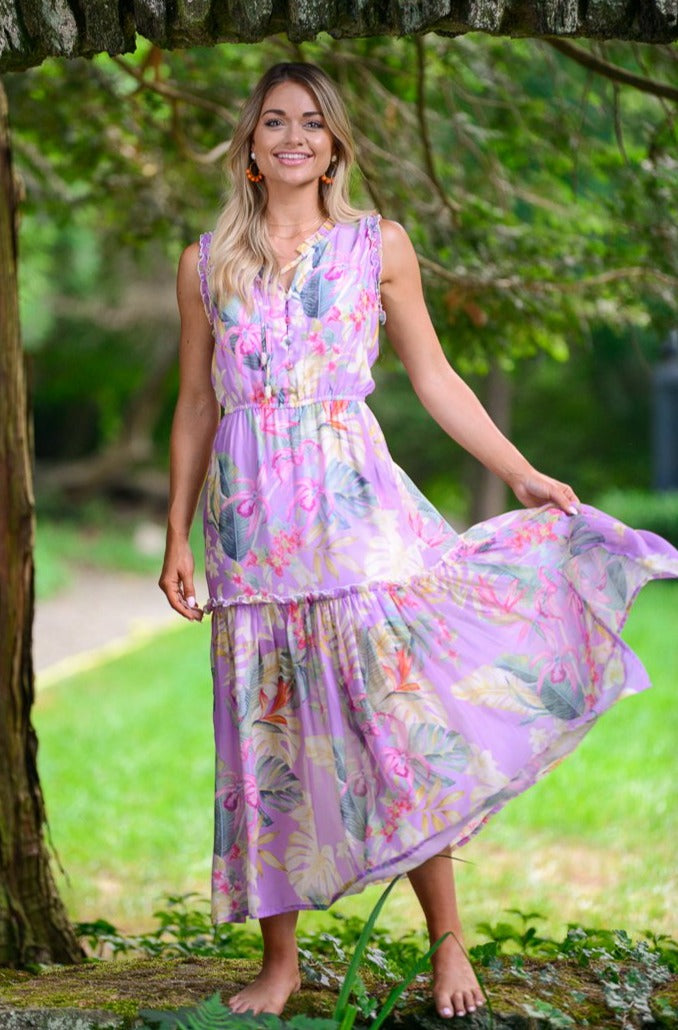 Alexis Dress / Lavender Tropical walker&wade Alexis Dress / Lavender Tropical walker&wade