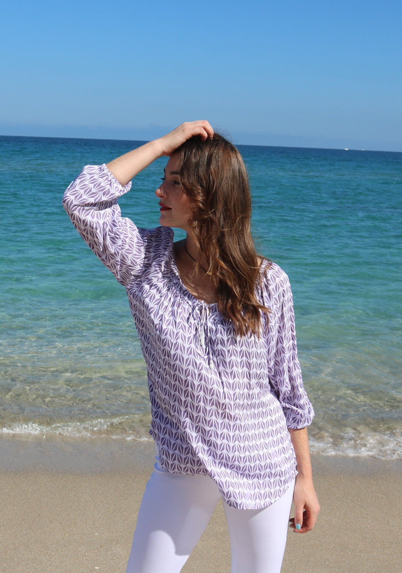 Lavender peasant blouse outlet